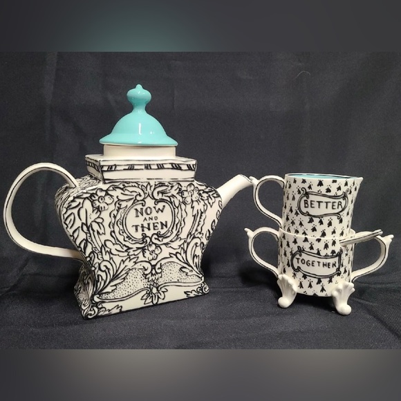 ✨HP✨ NEW VHTF MOLLY HATCH TEAPOT, CREAM/SUGAR BOWL & SPOON SET - Picture 1 of 12